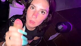 naughty nightclub quickie blowjob in the club bathroom