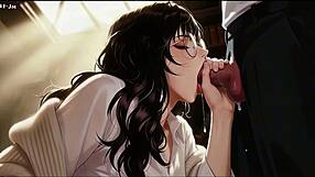Gap Moe Glasses Beautiful Woman The Private Study Session In The Library Super Temptation Ai Generated