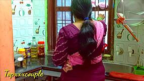Indian hot maid gets fucked hard in the kitchen by husband