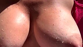 Italian milf plays with tits outdoors