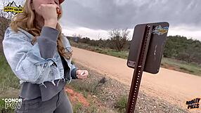Huge Ass Blonde Receives Creampie While Fucking In Desert Hiking Pov
