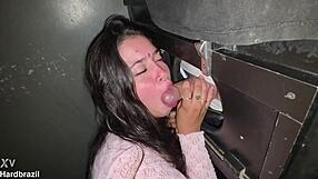 Latina Nicky Valente Gets Two Gloryhole Cocks