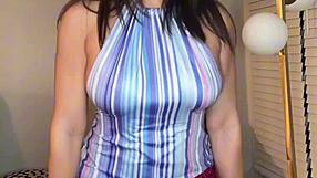 belly dancer teases and strips at home