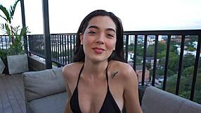 young woman enjoys quick outdoor fuck with gardener in garden