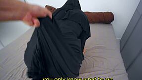 Naughty nun caught with vibrator during hard session ending in facial