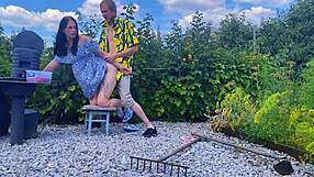 rough outdoor fuck in the garden while picking berries