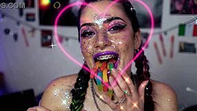 Glitter Gals Candy Cumshot Compilation