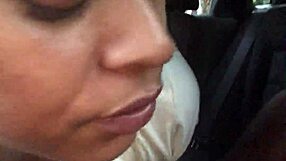 ebony slut gives public blowjob in car