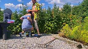 rough outdoor fuck in the garden while picking berries