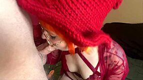 cosplay nerd gives sloppy head