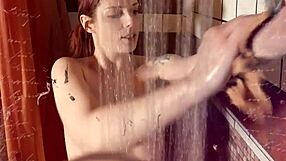 Peeping on scarlett mae shower with spy cam
