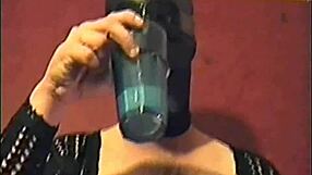 masked bisexual inserts milk in his cock squirts it back out in a glass then drinks the lot