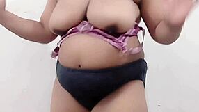 indian college girl shows her big natural tits in softcore solo