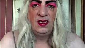 Bisexual crossdresser begs for real mans penis in video