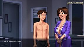 Stepmom shares bed with stepson in game