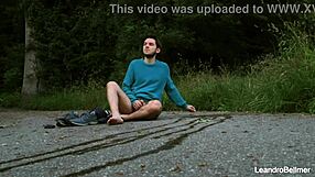 Caught taking a piss and jerking off outdoors