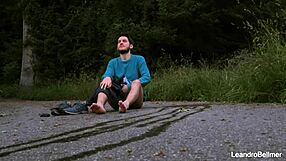 Caught taking a piss and jerking off outdoors