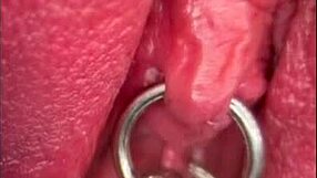 Close up view on my pissing pussy and pierced clit
