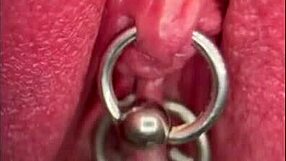 Close up view on my pissing pussy and pierced clit
