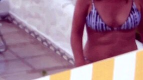 My stepmother got turned on watching dicks on the beach and asked me to lick her pussy