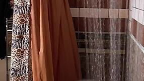 Peeping on scarlett mae shower with spy cam