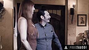 Redhead babysitter gabbie carter joins kinky couple for threesome