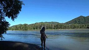 Pissing Slim Milf With Big Ass And Hairy Pussy