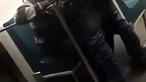 Daring blowjob on the train