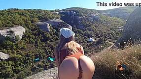 Naughty wife exposing her pussy at a music festival
