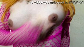 Cute blonde person showing personal care routine