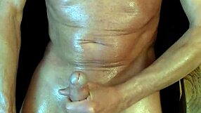 twink wanks and cums on his stomach