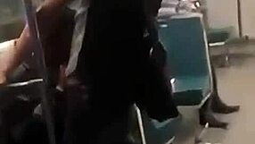 Daring blowjob on the train