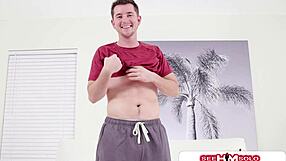 Johnny d good spits on hard cock to jerk off