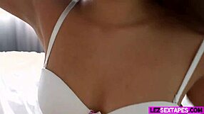 Used lesbians licking and fingering in homemade clip