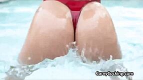 Dick sucking chubby teen with shapely round ass and big natural boobs for oiled up hardcore