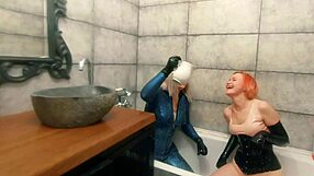 Contemporary big ass curvy milf dominates in latex fetish clip